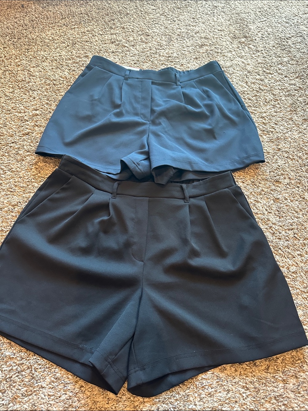 Women's Shorts in  Navy Blue and Black - Pull on - Medium